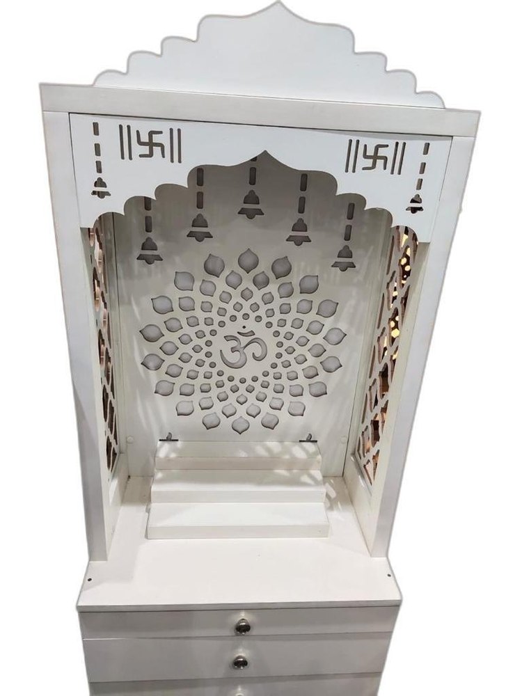 Polished White Acrylic Home Temple, Size/Dimension: 120x70 Inch