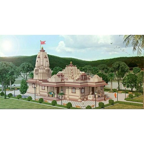 Size 15x25x41 Polished Sandstone Temple, For Religious Places