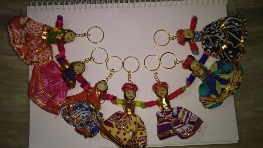 Indoor Multicolor Rajasthani Puppet Keychain, For Decoration