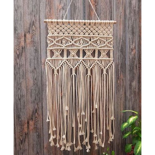 Off White Cotton Rope Handmade Macrame Wall Hanging, for Decoration