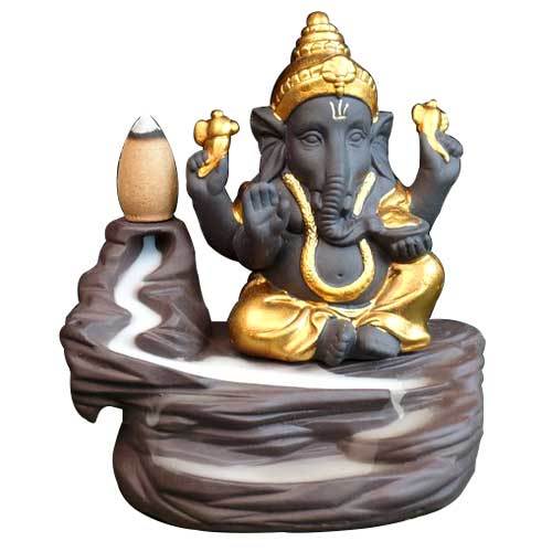 Meera agarbatti Polyresin Ganesha Backflow Incense Cone Burner