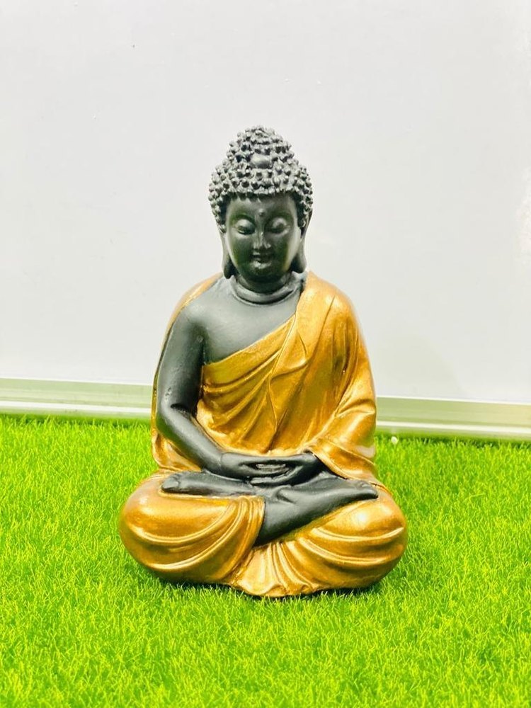 Sitting Buddha Resin Showpiece, For Home And Garden Decor, Packaging Type: Box Packaging