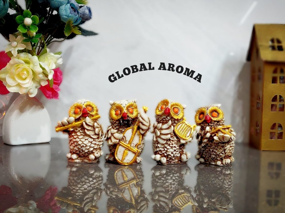 Global Aroma Musical Owl Set Resin Showpiece