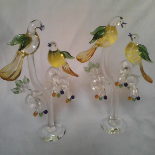 Glass Bird Showpiece for Decoration img