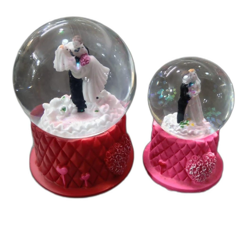 4inch Love Couple Crystal Glass Ball Showpiece, For Gift img