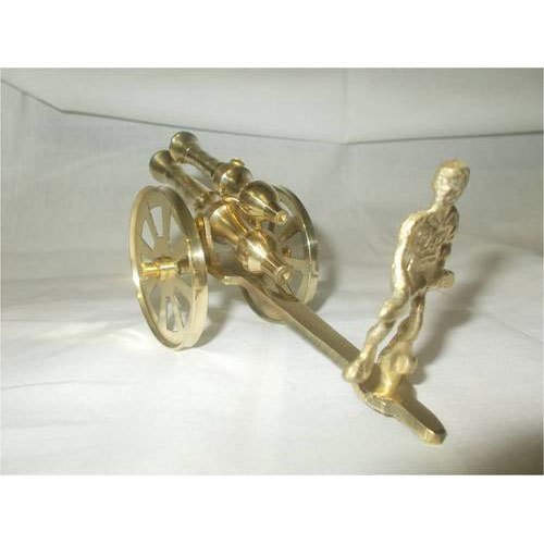 Brass Cannon With Soldier, for Decoration