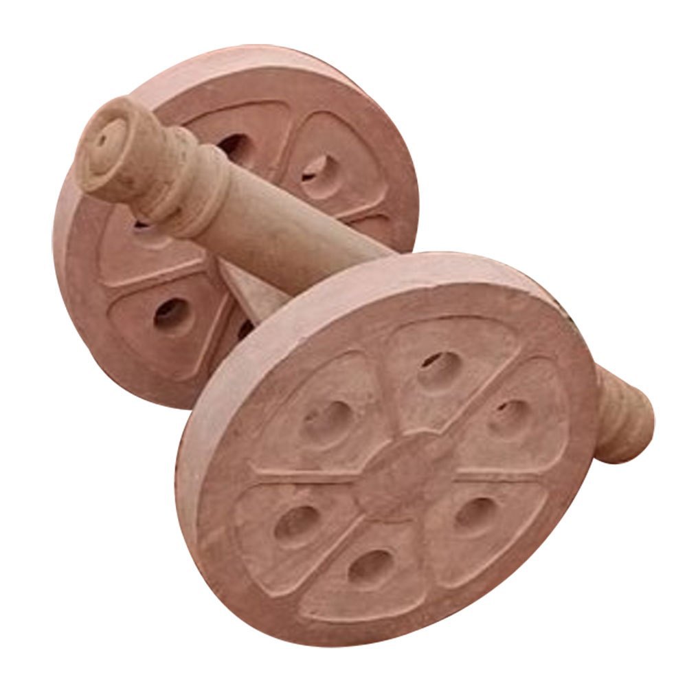 Polished 2 Wheel Sandstone Cannon, For Decoration, Thickness: 3.2mm