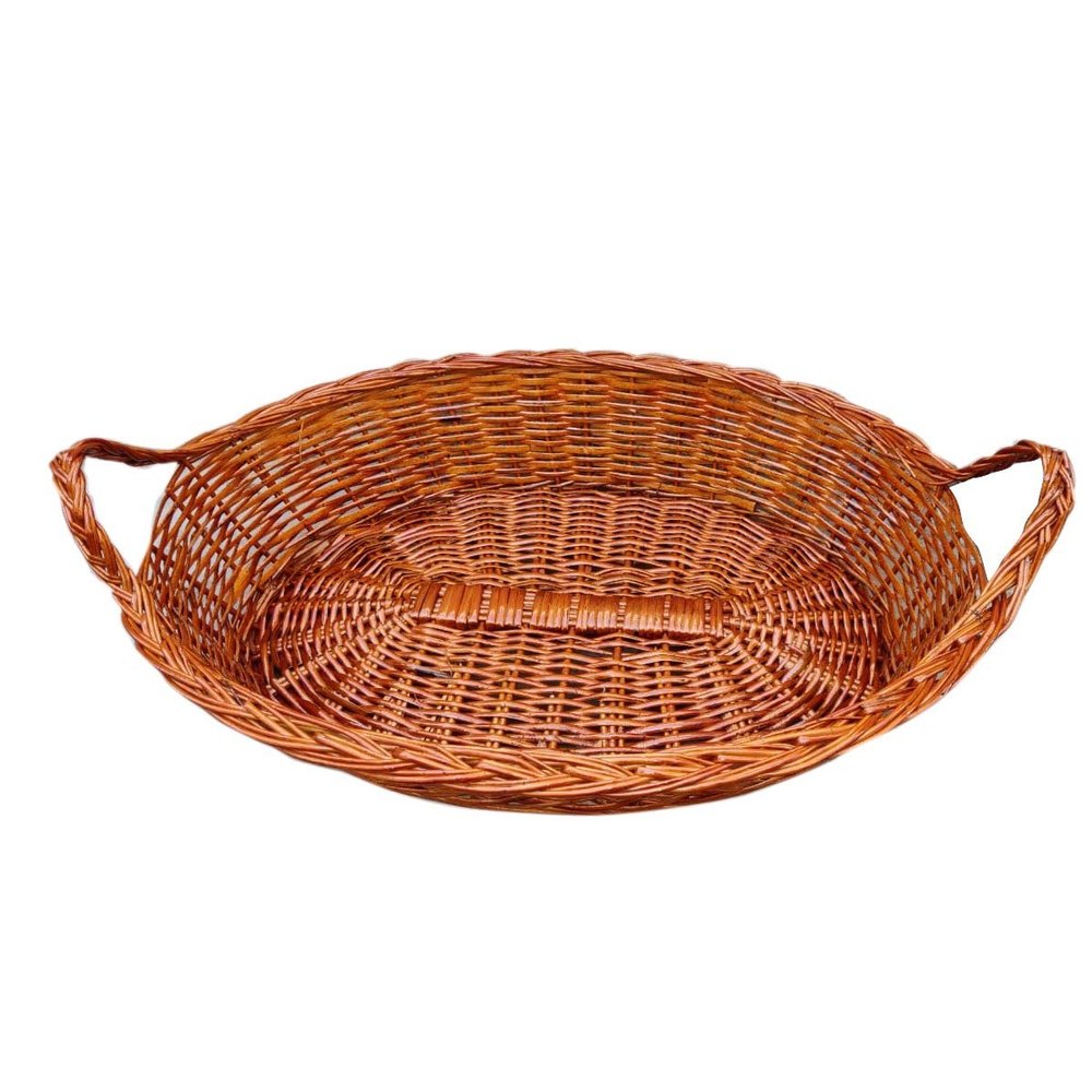 Brown Double Handle Cane Basket, For Home, Size: 18x12 Inch