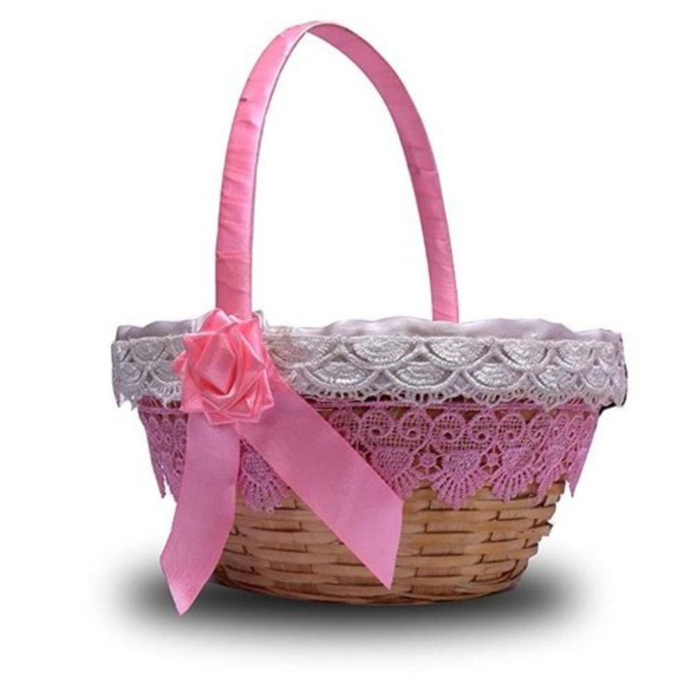 Round Wedding Bamboo Flower Basket, 18inch img