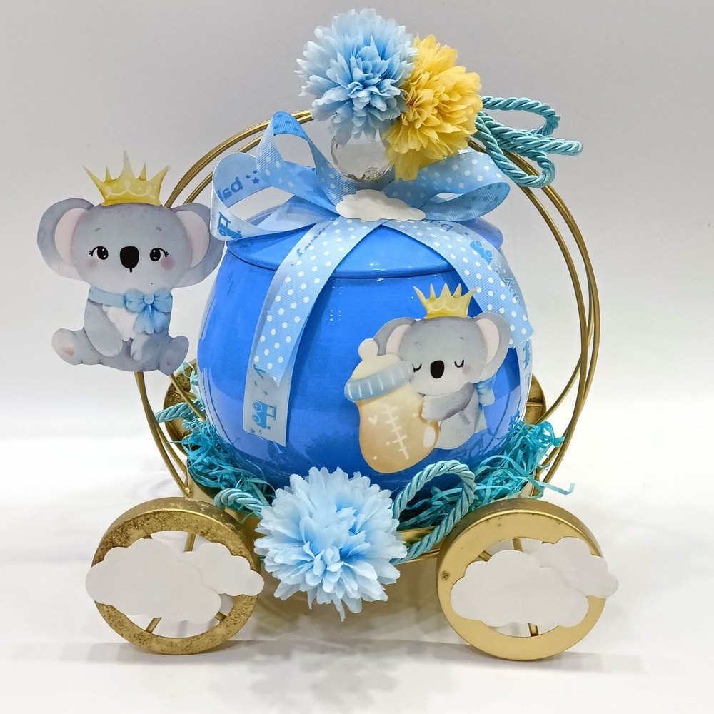 1 Blue Baby Announcement Metal Jar, For Gift Purpose