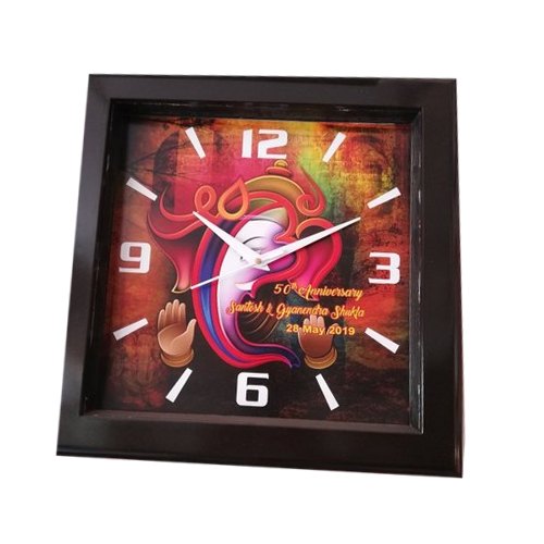 Plastic And Wooden Analog Wedding Gifts Wall Clock img