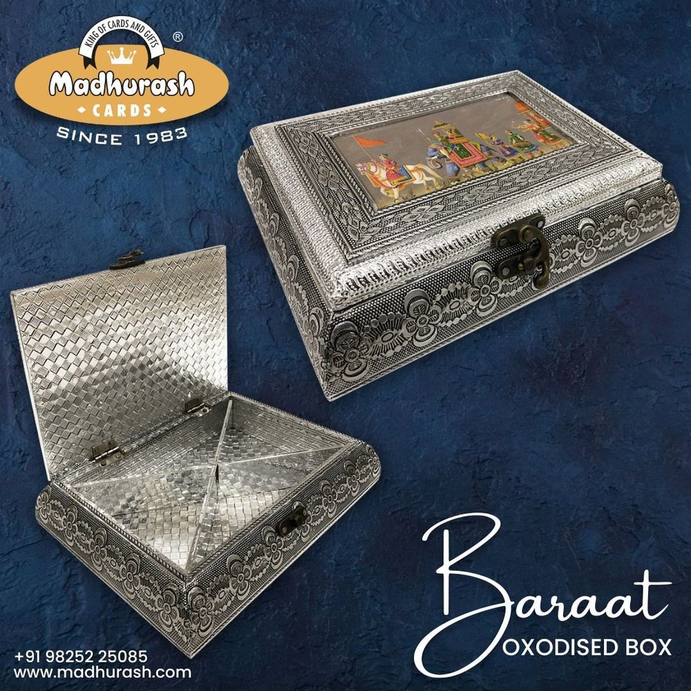 Silver Oxidized Dry Fruit Box, Wedding Return Gift, Box Capacity (In gms): 250 gms