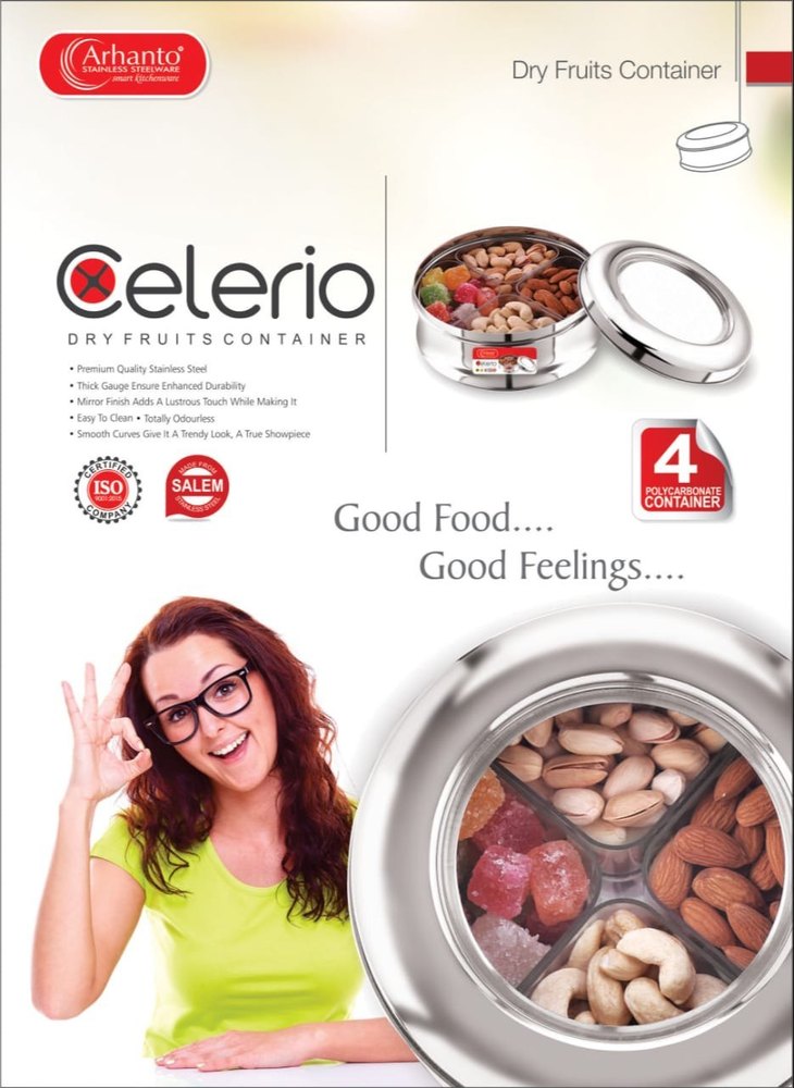 Arhanto Celerio Stainless Steel Dry Fruit Container