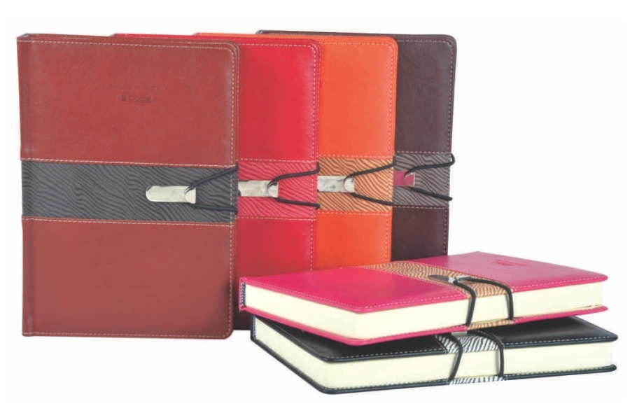 Synthetic Pu Leather Wire Button Notebook Diary