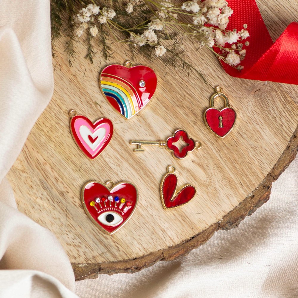 Valentine Special Mix Red Charms 6pcs