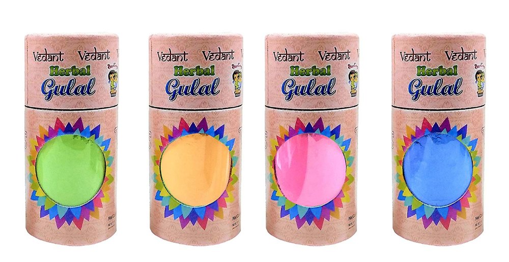 Holi Herbal Gulal 4 Piece Gift Box