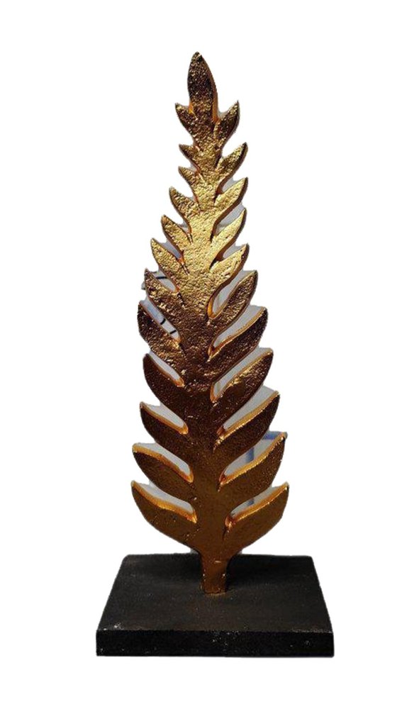 Golden Aluminum Gold Plated Artificial Leaf, Size: 13 Inches