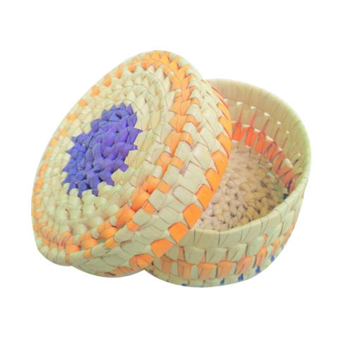 fibre natural Round Palm Leaf Box, For Multipurpose, Size/Dimension: 5x3 And 6x3 img