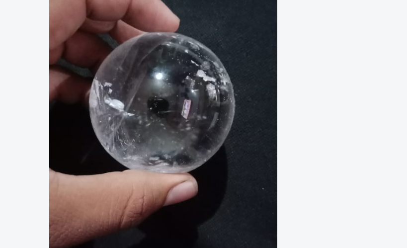 White Crystal Ball, 4.8 X 4.6 X 2.2 Inches