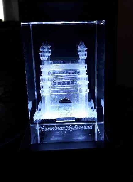 Glass 3D Engraving Charminar Monument img