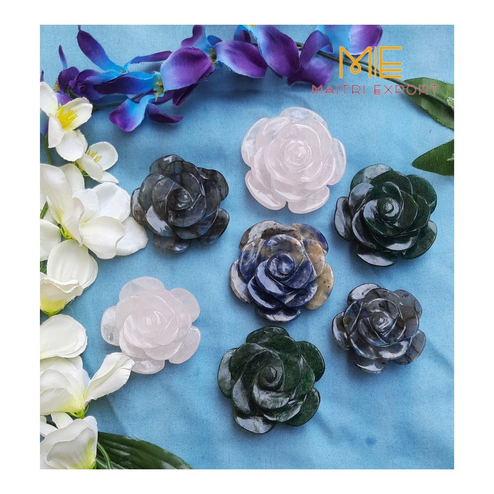 Multicolor Natural Crystal Stone Flower / Rose