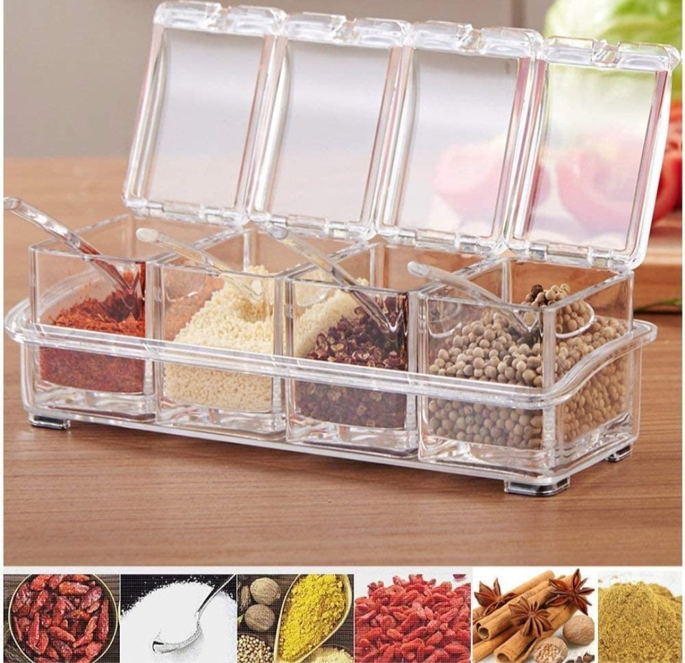 Transperent Crystal Seasoning Box, For Kitchen Use