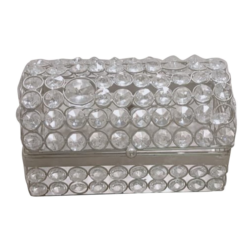 Iron Rectangle Antique Crystal Jewellery Box, For Gift, Size/Dimension: 8x5x5 Inch img