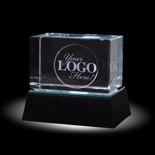 Transparent Cube Shaped 3D Crystal