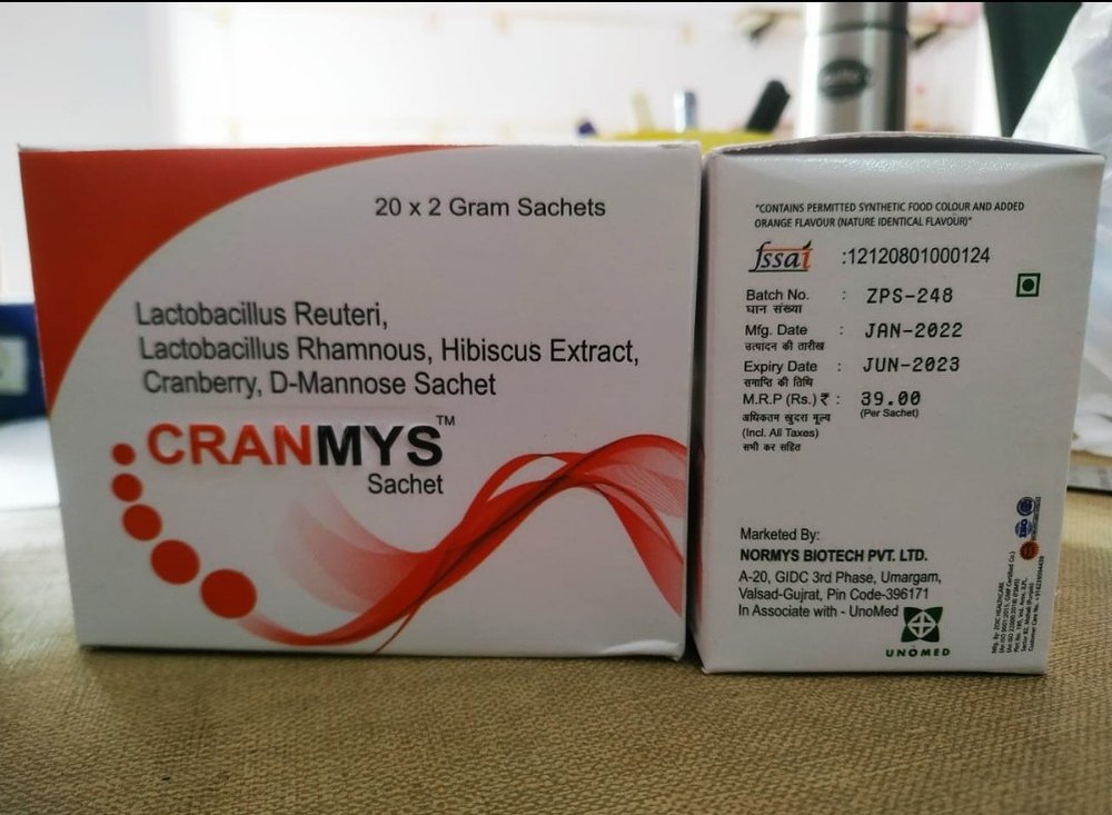 White Cranberry Extract D Mannose Sachet, Form: Powder Form