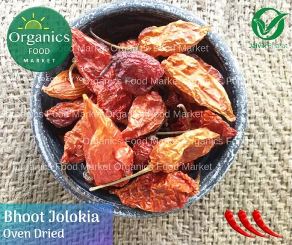 Assam Red Organic Bhoot Jolokia - Ghost Pepper, Packaging: Carton