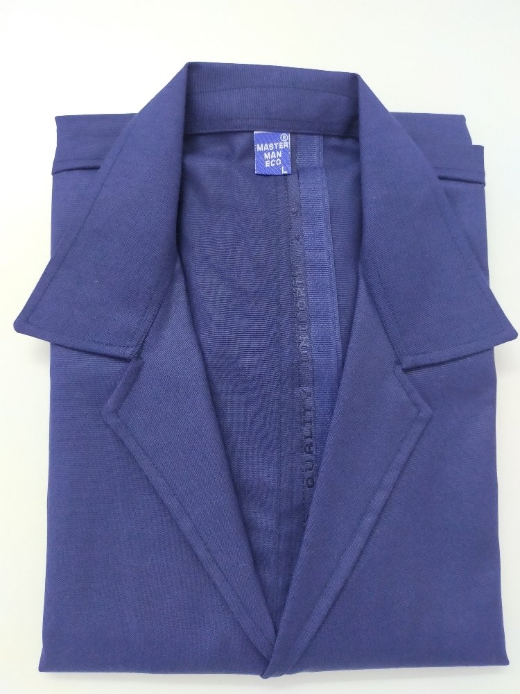 Plain Polyester Poly Cotton Blue Coat, Size: Medium