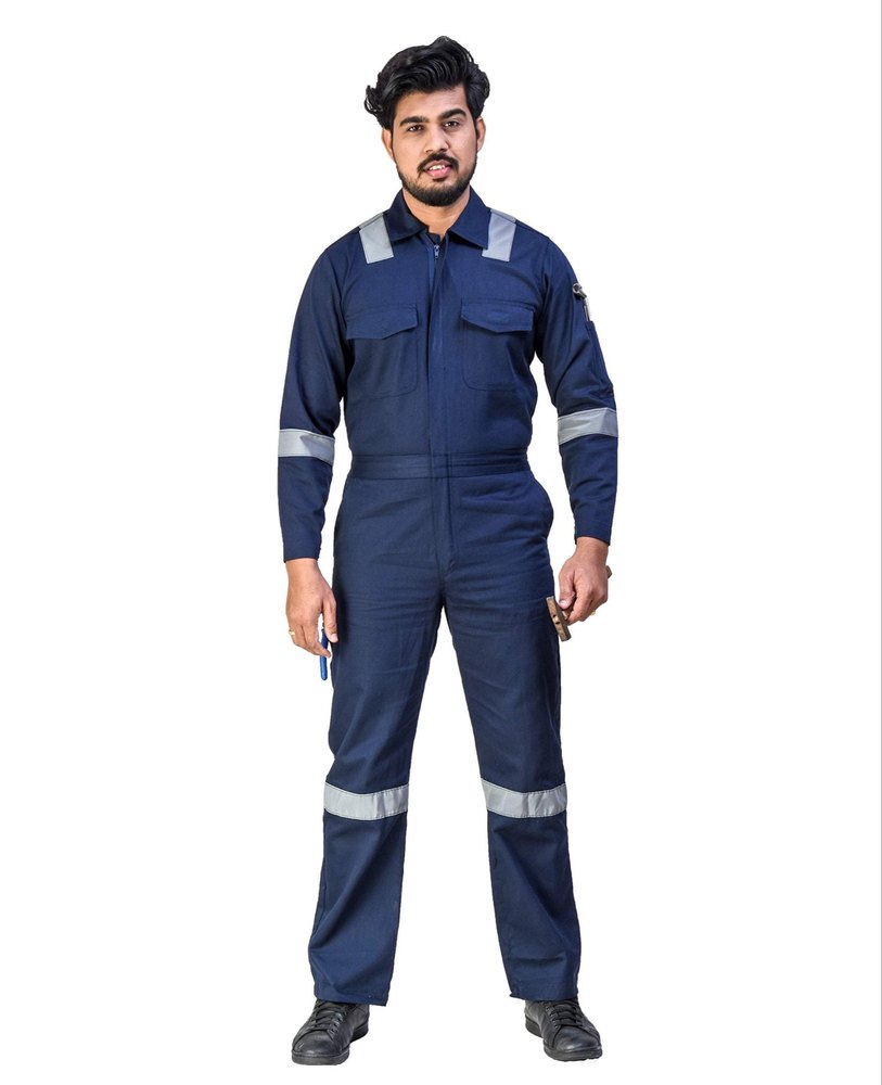 Blue Cotton Safety Dangri Suits, Free Size