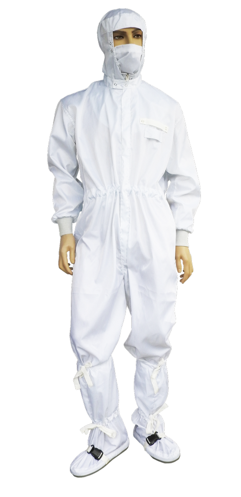 Steriuno 100% Polyester Anti Static Coverall With Hood And Butties, For Cleanroom