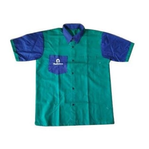 Green Poly cotton Petrol Pump Worker Half Sleeve Shirt