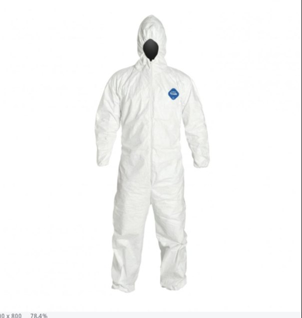 Wgite Unisex White Dupont Chemical Suit