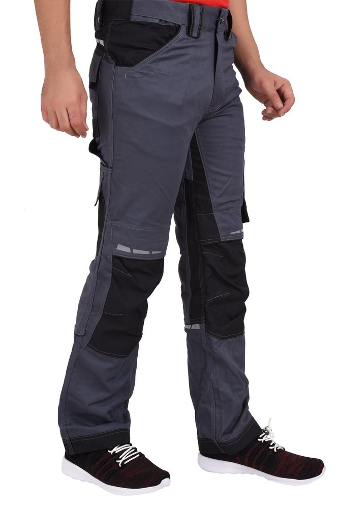 polycotton Industrial Work Wear Cargo Pants, Gray