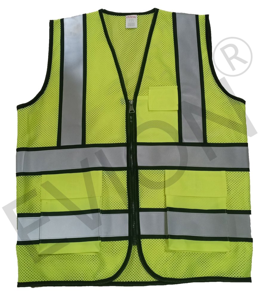 Polyester Green Evion Reflective Safety Jacket/Vest, GSM: 160-180, Size: Free Size