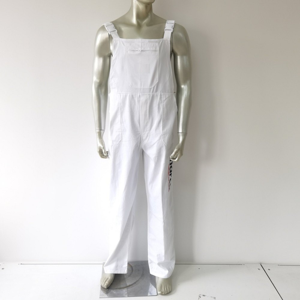 White Cotton Industrial Bib Pant