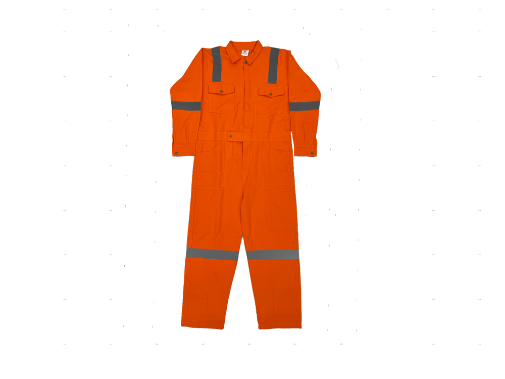 Orange Cotton Industrial Safety Dangri Suits