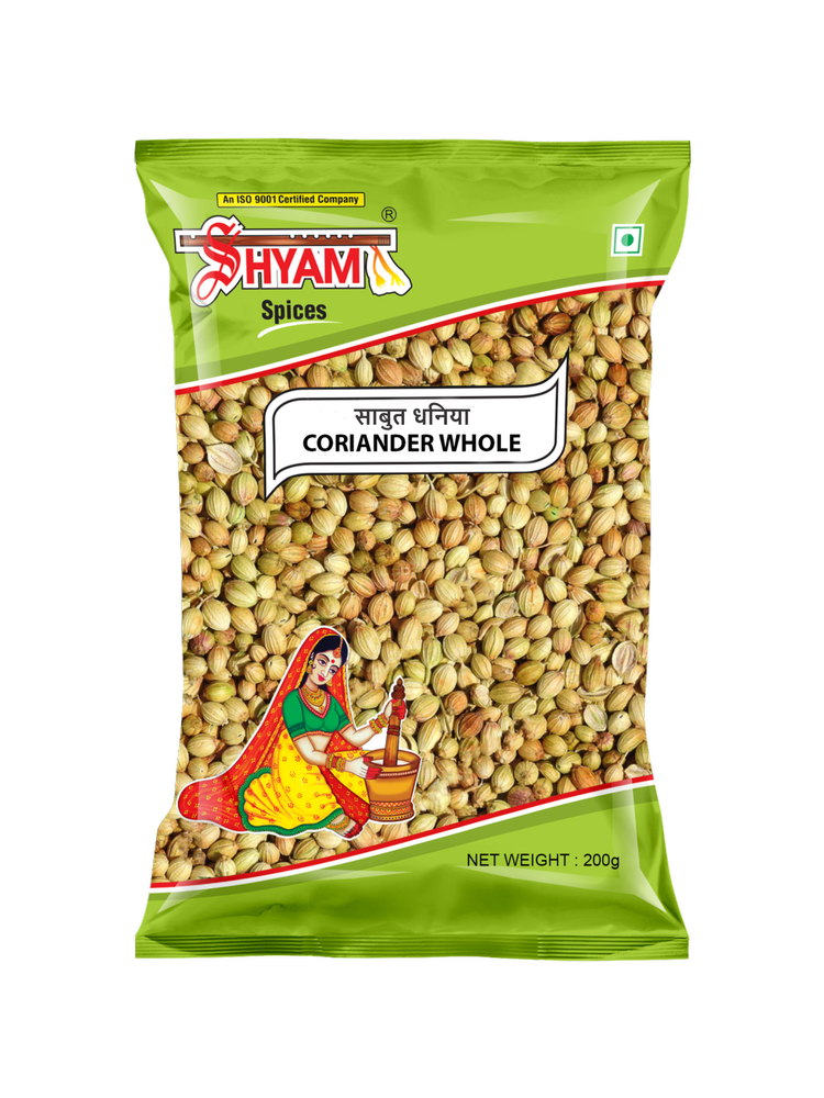 Shyam Green Whole Coriander, Packaging Type: Plastic, Packaging Size: 200g