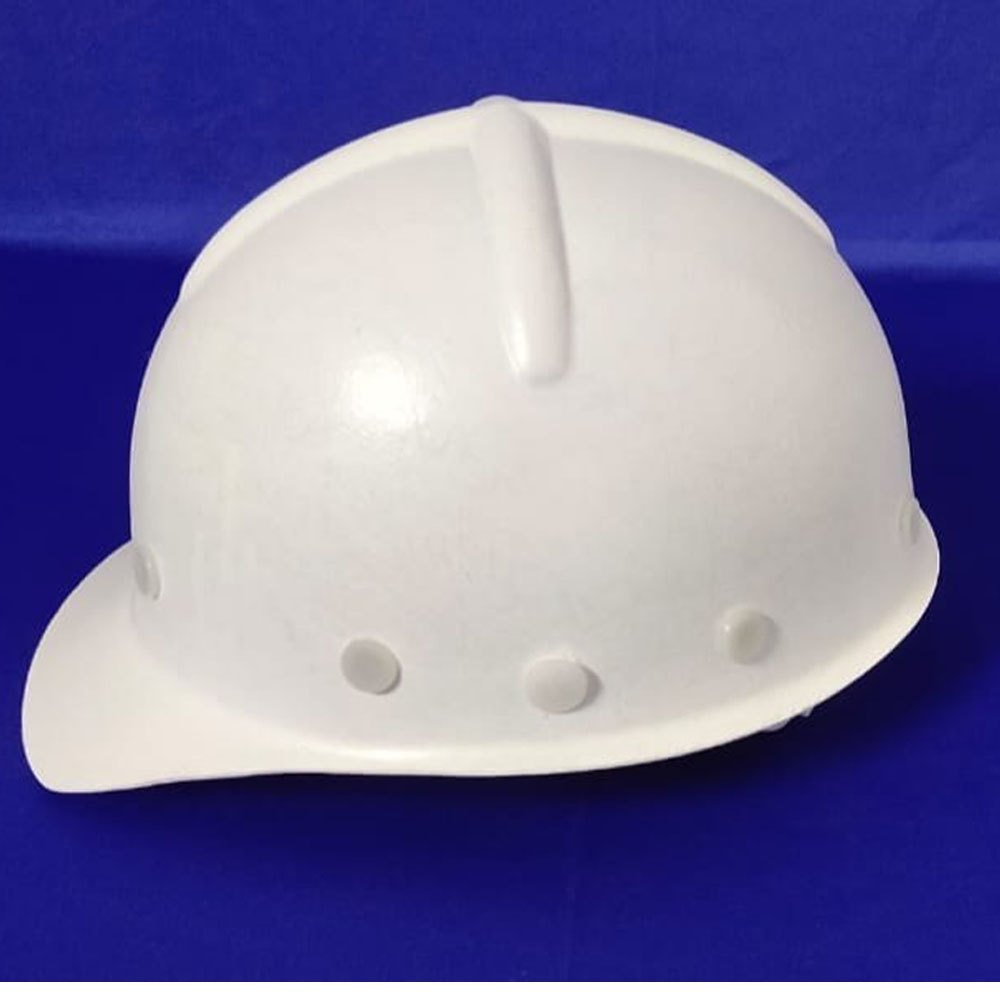 White FRP Matt Finish Nape Strap Head Protection, Size: Medium img