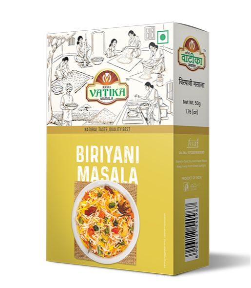 vatika Biriyani Masala, Packaging Size: 50 gm, 100 gm 20 kg bag, Packaging Type: box and bag