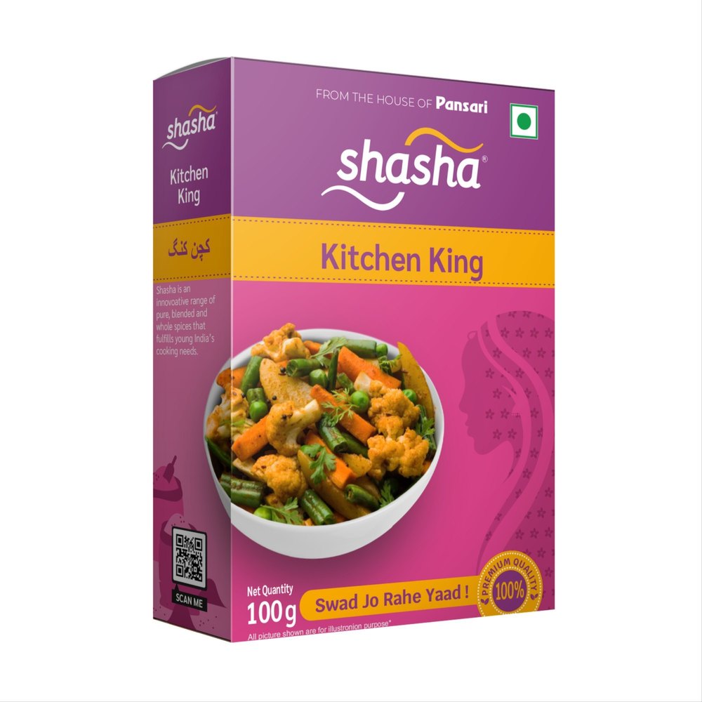 100g Shasha Kitchen King Masala, Packaging Type: Box