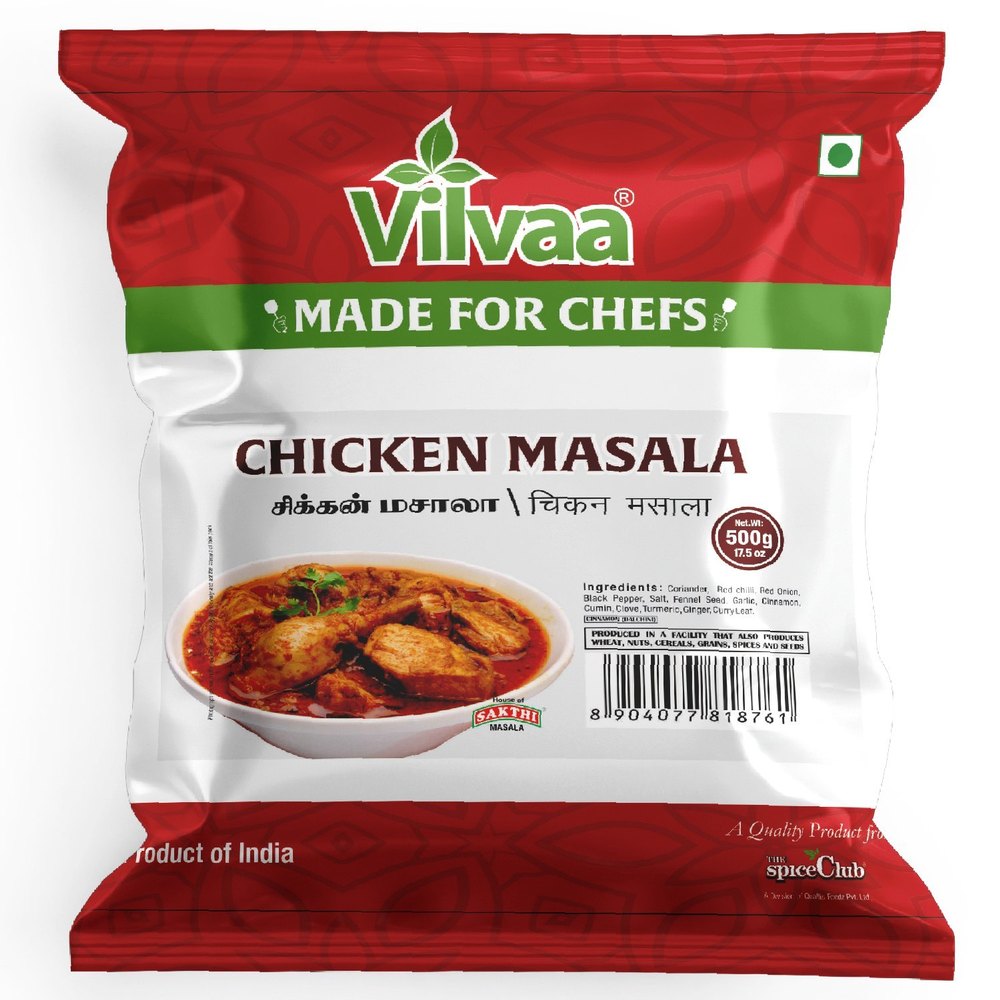 Vilvaa Chicken Masala, Packaging Size: 500 g img