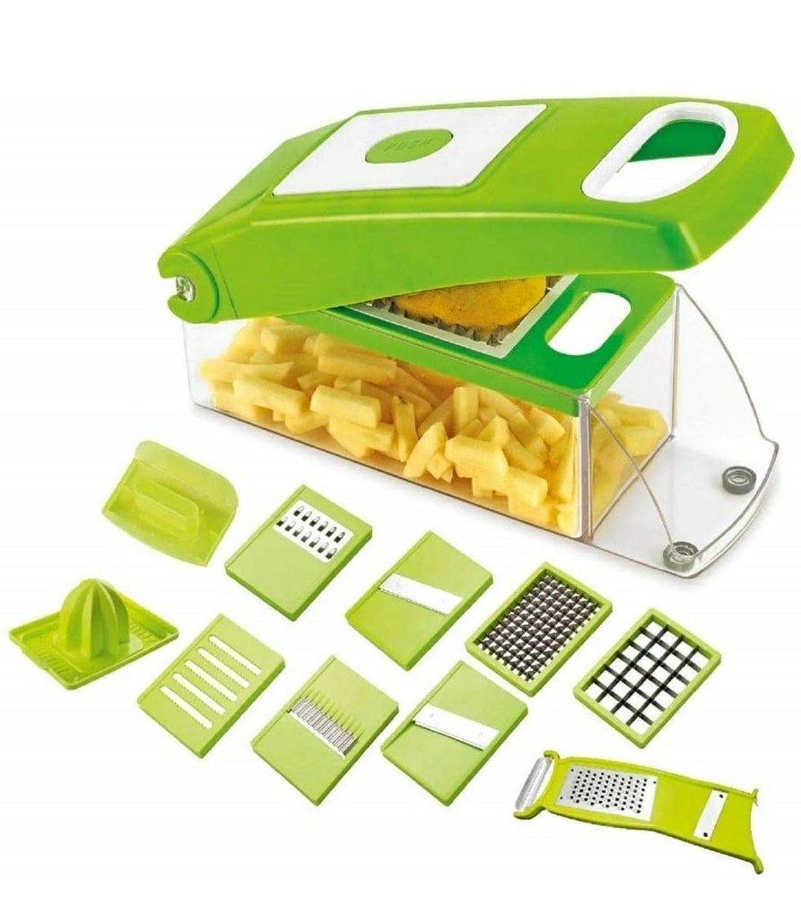 Plastic And Steel Manual 14 In 1 Nicer Dicer, For Kitchen