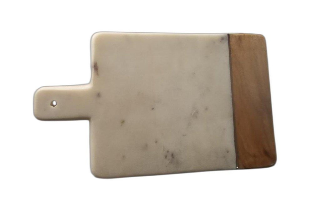 White And Brown Rectangle Marble Chopping Board, For Kitchen img