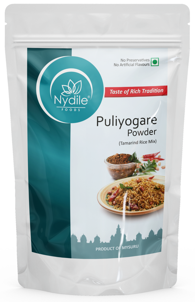 Nydile Foods Puliyogare Powder, Packaging Size: 100 g, Packaging Type: Pouch
