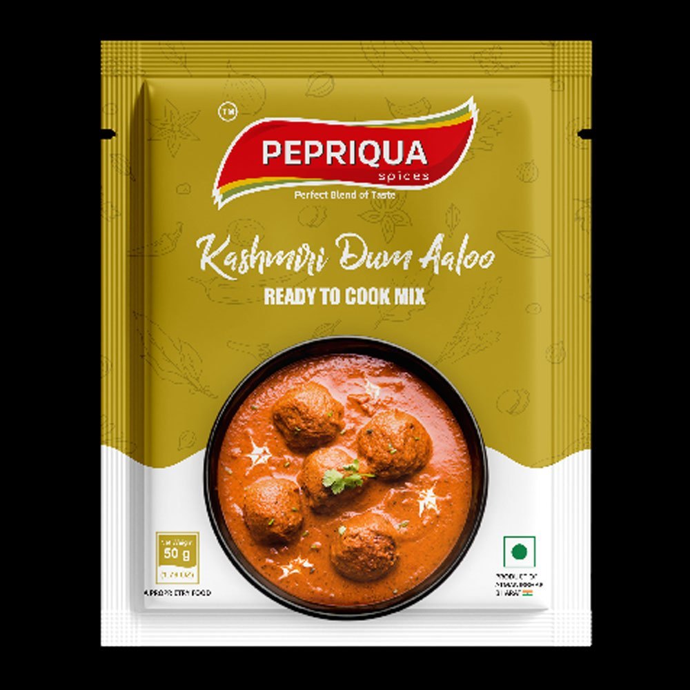 Pepriqua Kashmiri Dum Aaloo Masala, 50gm, Packaging Type: Pouch