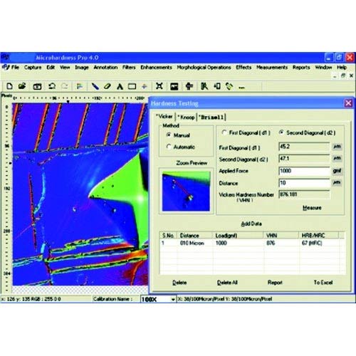 Industrial Metallurgical Hardness Microscope Software, Window