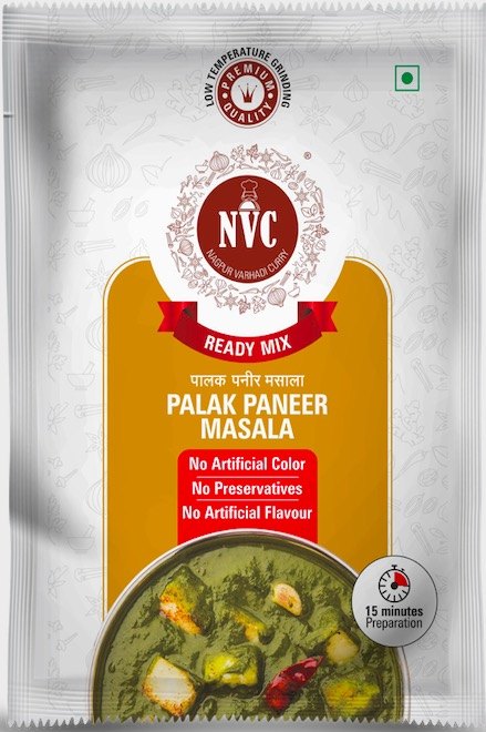 NVC PALAK PANEER MASALA, Packaging Size: 50 g, Packaging Type: Packets